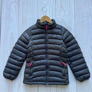 Patagonia Girls Size L 12 Duck Down Insulated Sweater Puffer Jacket Navy
